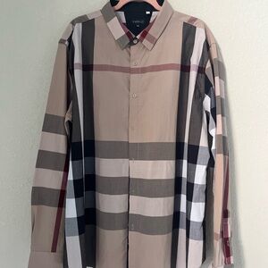 Mens Plaid Stripe Ravalli Designer Button Up Bucket Sleeve Shirt Size XXL  NEW